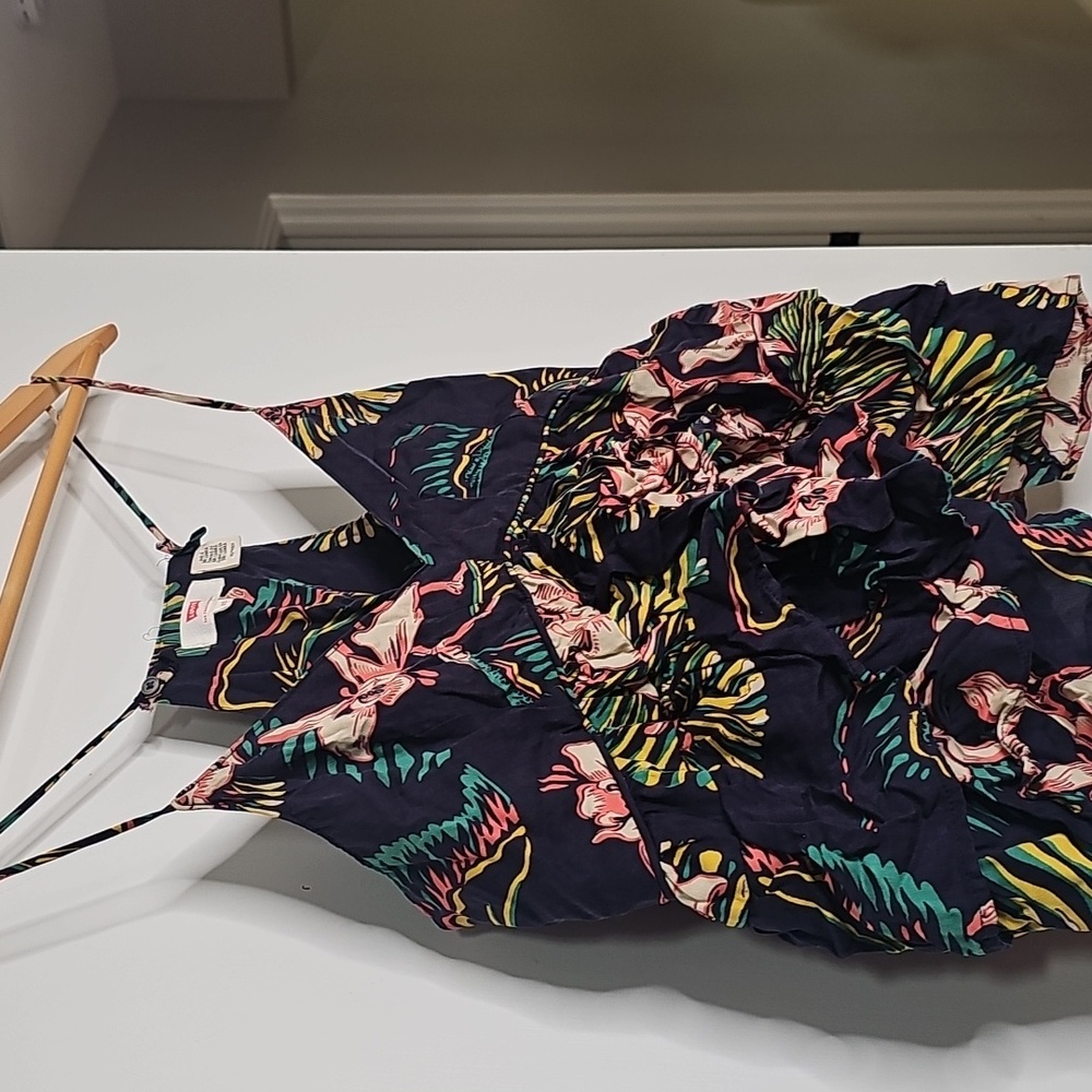 Levi's Blue Floral Camisole Ruffle Top - Picture 4 of 4